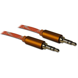 CABO METRONIC JACK-3.5MM.NYLON -47102 ( Jack 3,5 mm _ Jack 3,5 mm - Laranja - Conexões douradas pa... )