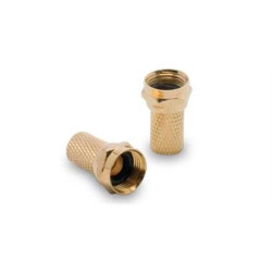 2 FICHAS SATELITE F METRONIC 338114( 2 - Dourado - Terminais de satélite F macho com rosca )