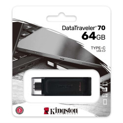 PEN USB KINGSTON DT70_64GB( 64 GB - Preto - USB-C 3.2 )( 64 GB - Preto - USB-C 3.2 ) PEN USB KINGSTON DT70_64GB( 64 GB - Preto - USB-C 3.2 )( 64 GB - Preto - USB-C 3.2 )