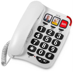 TELEFONE FIXO SPC COMFORT NUMBERS 2( 554 gr - Branco - 21 x 15,5 x 6 cm (AxLxP) ) TELEFONE FIXO SPC COMFORT NUMBERS 2( 554 gr - Branco - 21 x 15,5 x 6 cm (AxLxP) )