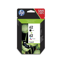 PACK 2 TINTEIROS HP Nº62 PRETO+ COR - N9J71AE( Conjunto de 2 tinteiros Nº62: Preto e tricolor ) PACK 2 TINTEIROS HP Nº62 PRETO+ COR - N9J71AE( Conjunto de 2 tinteiros Nº62: Preto e tricolor )