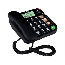 TELEFONE FIXO MAXCOM KXT480 PRETO ( 626 gr - Preto - Display iluminado - Identificação da chama... )