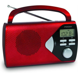 RÁDIO PORTÁTIL MOOOV 477201( Pilhas ou corrente - Vermelho - Display digital - Sintonizador digital AM _ FM - Alarme ) RÁDIO PORTÁTIL MOOOV 477201( Pilhas ou corrente - Vermelho - Display digital - Sintonizador digital AM _ FM - Alarme )