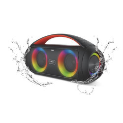 COLUNA PORTÁTIL HAEGER WATEPROOF-COOLBOOM( 2 x 20 W - Bluetooth - Entrada auxiliar - Cartão TF - USB - Preto )