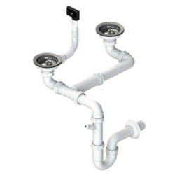 SIFÃO RODI DUPLO 115mm ANTI INUNDAÇÃO 0221110 ( Branco - Sifão duplo anti-inundação com sifão Salva Espaço ... )
