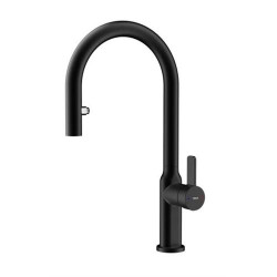 TORNEIRA MISTURADORA TEKA OVAL 9382 BK ( Preto - Cano alto giratório e flexível - Chuveiro extraível... )