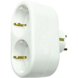 ADAPTADOR GARZA 430002 ( Branco - Adaptador frontal com 2 tomadas - Protecção infant... )