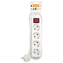 BASE GARZA 430062( 4 tomadas - Branco - Interruptor - Proteção infantil - Comprimento: 3 metros ) BASE GARZA 430062( 4 tomadas - Branco - Interruptor - Proteção infantil - Comprimento: 3 metros )