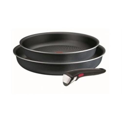 SET 2 FRIGIDEIRAS + 1 PEGA TEFAL L7239103 ( Interior antiaderente Titanium - Exterior antiaderente - Pr... )
