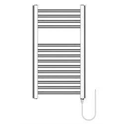 AQUECEDOR TOALHEIRO HAEGER SINGLE CHROME ( 150 W - Branco - Botão ligar _ desligar - 14 barras de aque... )