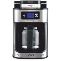 MÁQUINA de CAFÉ FILTRO HAEGER PERFECT DRIP( 1050 W - 12 Chávenas - Silver _ Preto )