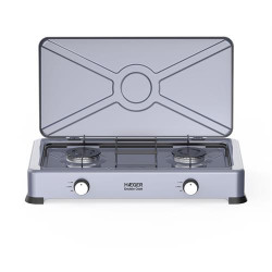 FOGÃO PORTÁTIL HAEGER DOUBLECOOK ( 2 G - Silver - Queimadores de alumínio resistente à corros... ) FOGÃO PORTÁTIL HAEGER DOUBLECOOK ( 2 G - Silver - Queimadores de alumínio resistente à corros... )