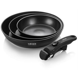 PACK FRIGIDEIRAS HAEGER EASYFITPANS 20_24_28 ( 20, 24 e 28 cm - Preto - Conjunto de panelas com pega amoví... )