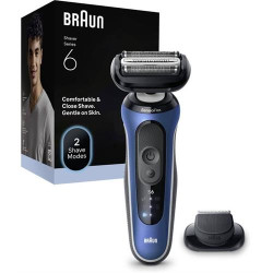 MÁQUINA DE BARBEAR BRAUN S6_62B1200SBLUE( Recarregável - 60 minutos - Preto _ Azul ) MÁQUINA DE BARBEAR BRAUN S6_62B1200SBLUE( Recarregável - 60 minutos - Preto _ Azul )