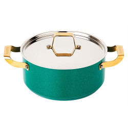 CAÇAROLA SILAMPOS 12MGO1020 ( 20 cm - Verde - Tecnologia Impact Disc Plus - Asas em doura... )
