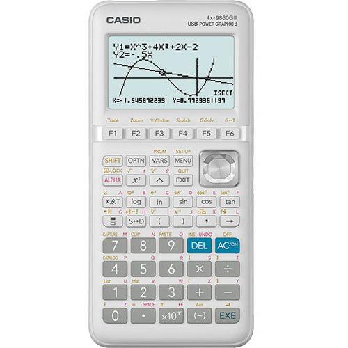 CALCULADORA CASIO CIENTIFICA FX9860GIII ( Branco - Visor: 8 linhas e 21 posições - Luz de fundo - Mem... )