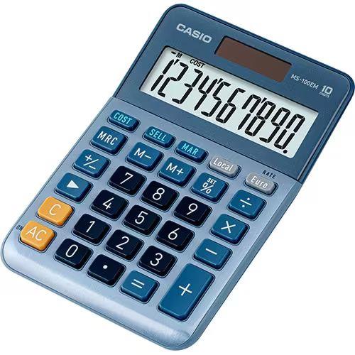 CALCULADORA CASIO SECRETARIA-MS100EM ( Azul - Ecrã extra grande - Sinais de comando de função - Se... )