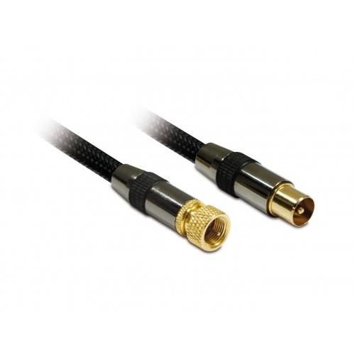 CABO METRONIC COAXIAL-1,5M.TVSAT-41900( Macho _ Macho - Preto - Cabo coaxial TV _ satélite - Comprimento: 1,5 metros )
