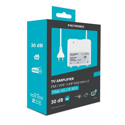 AMPLIFICADOR METRONIC 332176 ( 2 saídas 9,52 mm - 1 entrada 9,52 mm - Branco - Permite am... )