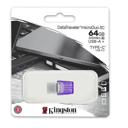 PEN USB KINGSTON DTDUO3CG3_64GB( 64 GB - 200 MB (máx.) - Lilás )