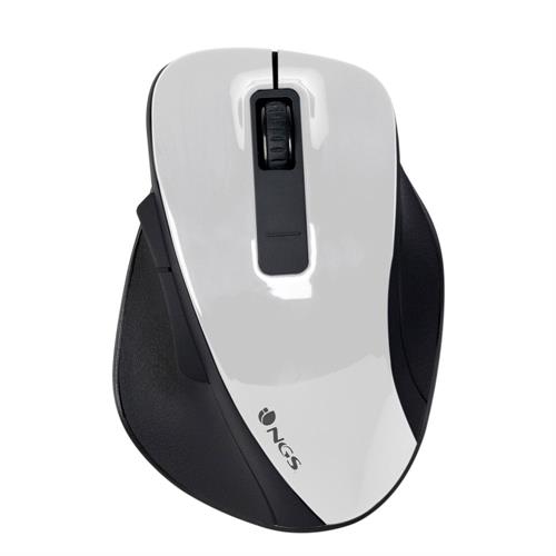 RATO NGS RATO BOWWHITE( USB - Branco - Sensor ótico - Resolução: 1600 DPI - 5 botões + Scroll - Nano receptor: 2,4 GHz )