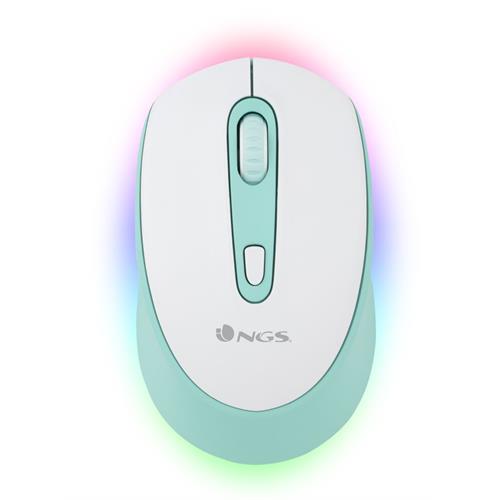 RATO SEM FIOS NGS -SMOGMINT-RB ( Wireless - Branco _ Verde - Sensor ótico - Ligação sem fio... )