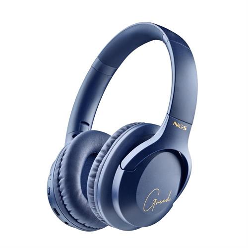 AUSCULTADORES + MICROFONE BLUETOOTH NGS ARTICA GREED AZUL ( Bluetooth 5.1 - Azul - Atenda ou faça chamadas sem retirar... )