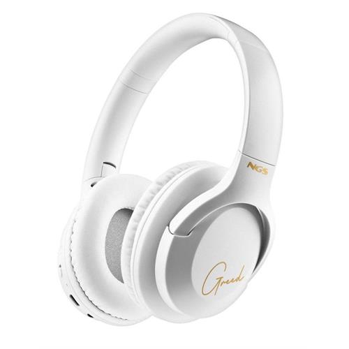 AUSCULTADORES + MICROFONE BLUETOOTH NGS ARTICA GREED BRANCO ( Bluetooth 5.1 - Branco - Atenda ou faça chamadas sem retir... )