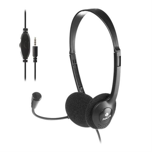 AUSCULTADORES + MICROFONE NGS MS103MAX ( Preto - Microfone ajustável e sensível - Fita de cabeça aju... )