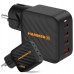 CARREGADOR HAMMER RAPIDCHARGE -100W( USB-A - 3 x USB-C - 100 W - Preto )