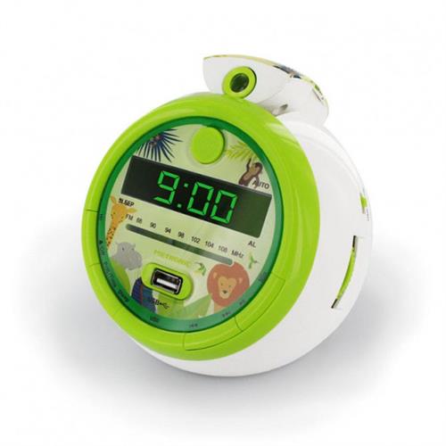 RÁDIO DESPERTADOR DIGITAL METRONIC 477030 ( Pilhas ou corrente - Branco _ Verde - Display: LEDs verdes... )