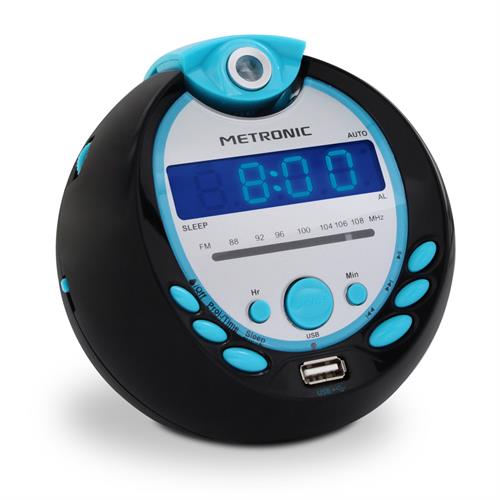 RÁDIO RELÓGIO METRONIC 477016( Pilhas ou corrente - 0,5 W - MP3 )