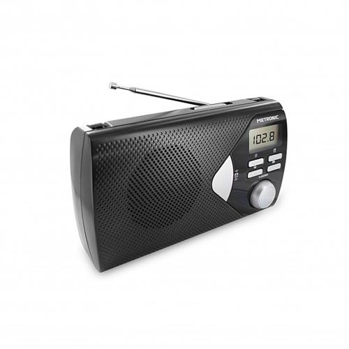RÁDIO PORTÁTIL MOOOV 477205( Pilhas ou corrente - Preto - Display digital - Sintonizador digital AM _ FM - Alarme )
