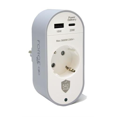 TOMADA FORCE POWER F152691 ( Branco - Resistência reforçada a choques eléctricos até 540... )