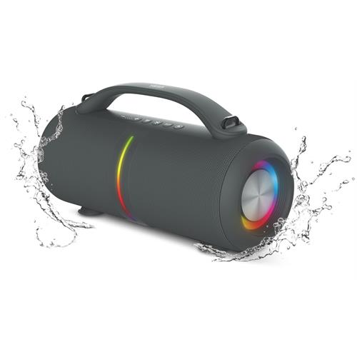 COLUNA PORTÁTIL HAEGER WATPROOF-SUPERBOOM( 2 x 20 W - Bluetooth - Entrada auxiliar - Cartão TF - USB - Preto )