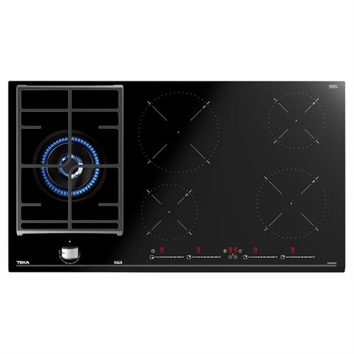 PLACA DE INDUÇÃO + GÁS TEKA JZC95314ABNBK( Hybrid - 4 Z + 1 G - 7200 W )