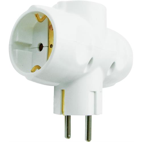 ADAPTADOR GARZA TRIPLE LATERAL 430001 ( Branco - Adaptador lateral com 3 tomadas - Protecção infant... )