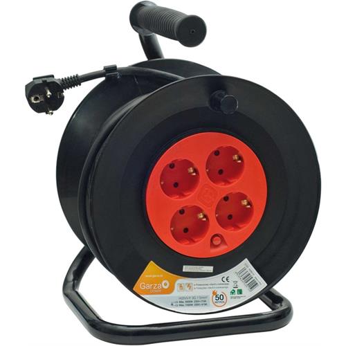 ENROLA CABOS GARZA 430021 ( Preto _ vermelho - 4 tomadas 2P + T Schuko - Cabo H05VV-F 3... ) ( Preto _ vermelho - 4 tomadas 2P + T Schuko - Cabo H05VV-F 3... )