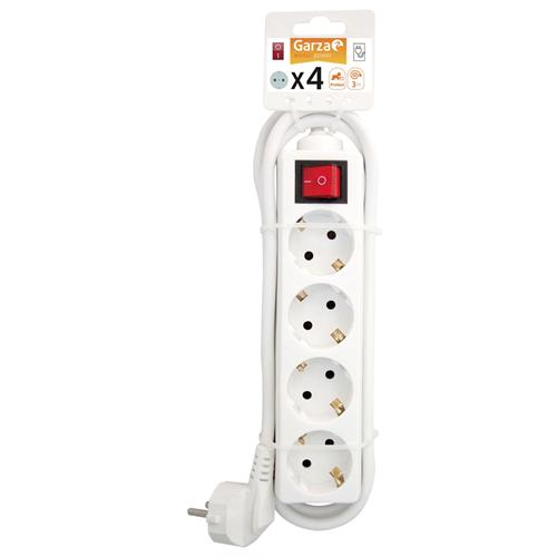 BASE GARZA 430062( 4 tomadas - Branco - Interruptor - Proteção infantil - Comprimento: 3 metros )