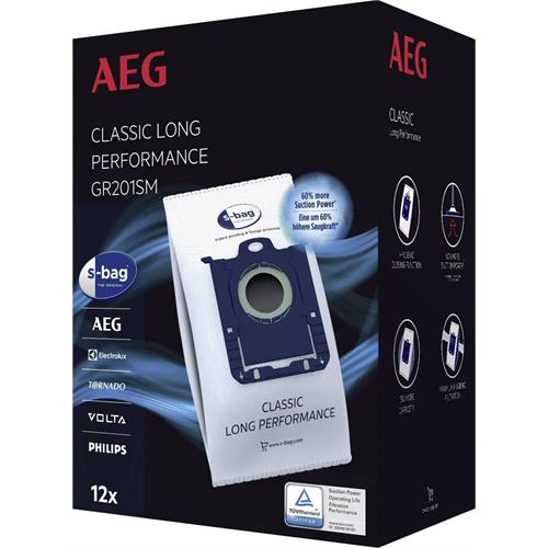 SACO DE ASPIRADOR AEG GR201SM 12 UNIDADES( 12 - Fecho automático higiénico - Enchimento otimizado - Material de elevada qualidade )
