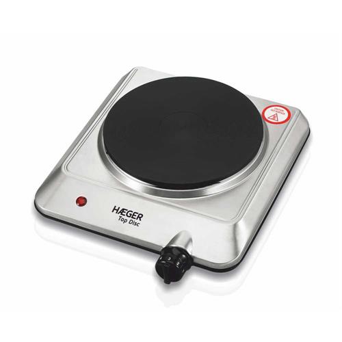 PLACA ELÉTRICA PORTÁTIL HAEGER TOP DISC( 1500 W - Inox - 1 zona: 18 cm - 5 níveis de temperatura com termostato - Pés antideslizantes )