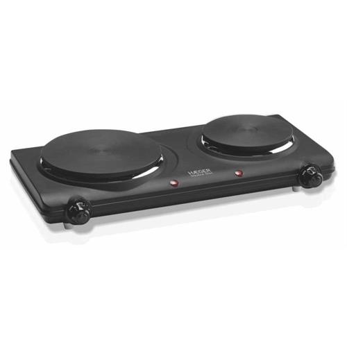 PLACA ELÉTRICA PORTÁTIL HAEGER DOUBLE DISC ( 2250 W - Preto - 2 zonas: 16,5 e 13 cm - 5 níveis de temper... )