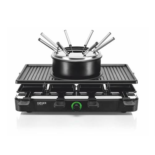 FONDUE_RACLETTE_GRELHADOR HAEGER COOL DINNER ( 1400 W - Preto - Controle de temperatura variável - Adequad... )