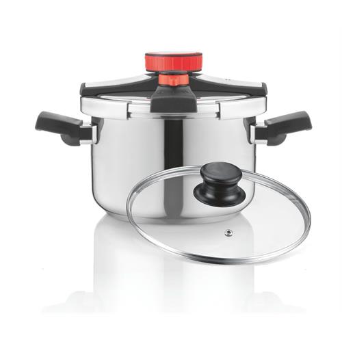 PANELA DE PRESSÃO HAEGER EASYCOOKER2IN1( 8 Litros - 24 cm - Inox )