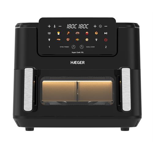 FRITADEIRA SEM ÓLEO HAEGER SUPERCOOK10L( 2600 W - 10 Litros - Preto )