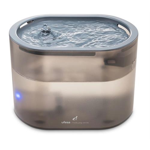 BEBEDOURO UFESA PET BUDDY DRINK( 2,5 L - Silver - Filtros de carvão activo e resina filtrante - USB-C )( 2,5 L - Silver - Filtros de carvão activo e resina filtrante - USB-C )