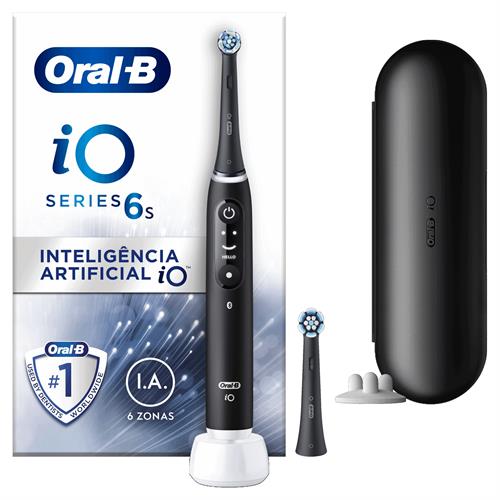 ESCOVA DE DENTES ELÉTRICA ORAL-B iO6s PRETA ( Recarregável - Preto - Visor Interativo - Tecnologia iO - ... )