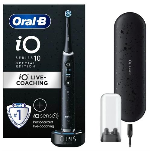 ESCOVA DE DENTES ELÉTRICA BRAUN IO10PRETA ( Recarregável - Preto - Visor Interativo - Tecnologia iO ma... )