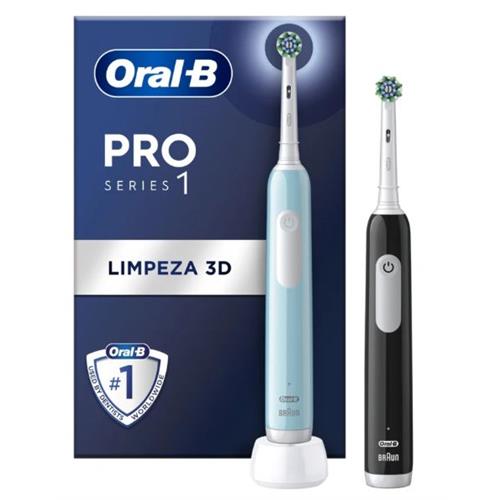 ESCOVA DE DENTES ELÉTRICA BRAUN PRO1 DUO PRETO+ AZUL ( Recarregável - Preto _ Azul - Tecnologia 3D - Controlo de ... )