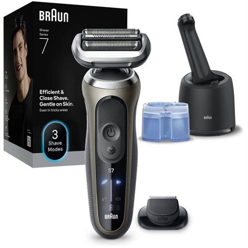 MÁQUINA DE BARBEAR BRAUN S7_72C7200CCGOLD( Recarregável - 60 minutos - Preto _ Dourado )
